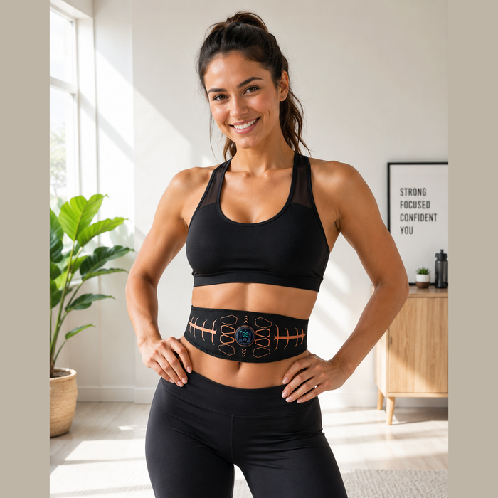 Ceinture de Tonification Abdominale Smart — Électrostimulation, 10 Modes, USB-C