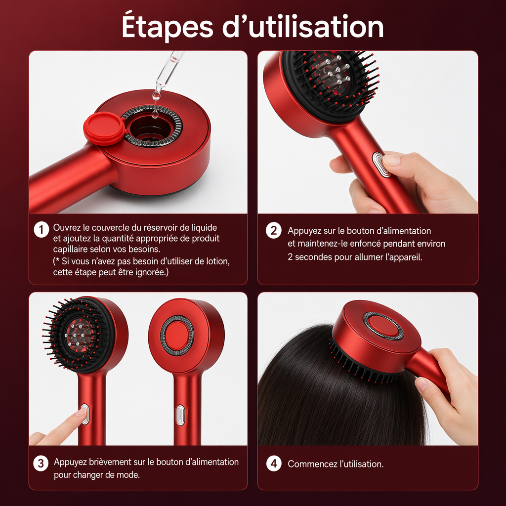Brosse de Massage LED pour Cuir Chevelu – Soin Stimulant et Relaxant – image produit 6 – CISQO SHOP