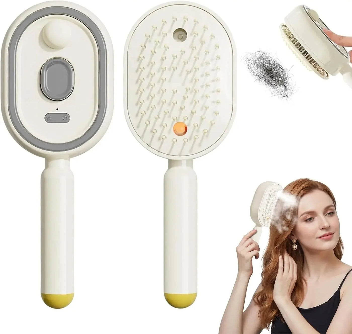Electric Spray Hair Brush Rechargeable Water Spray Hair Brush Anti-Static Hair Brush Reduce Frizz Electric Steam Massage Comb