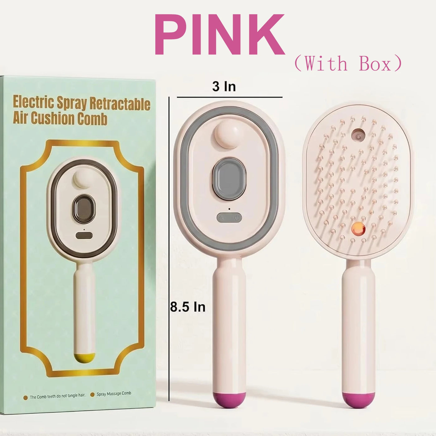 Electric Spray Hair Brush Rechargeable Water Spray Hair Brush Anti-Static Hair Brush Reduce Frizz Electric Steam Massage Comb