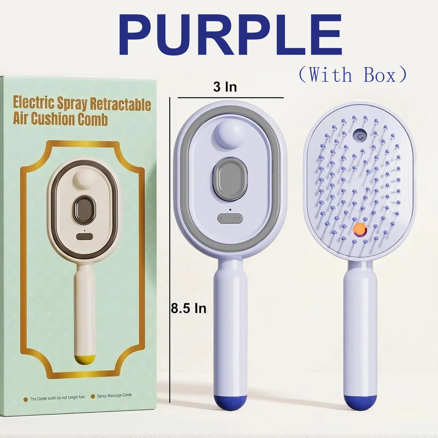 Electric Spray Hair Brush Rechargeable Water Spray Hair Brush Anti-Static Hair Brush Reduce Frizz Electric Steam Massage Comb