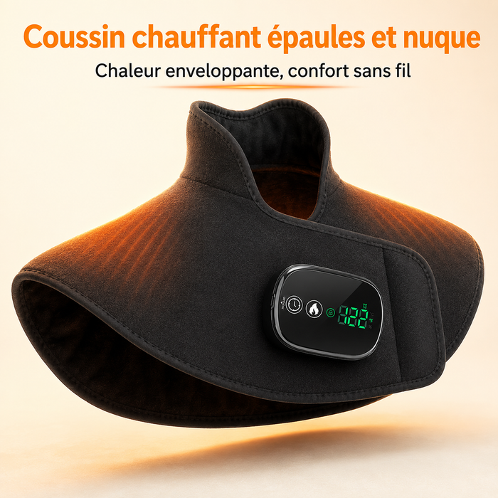 Coussin Chauffant Sans Fil Nuque & Épaules – Chaleur Réglable et Confort Enveloppant
