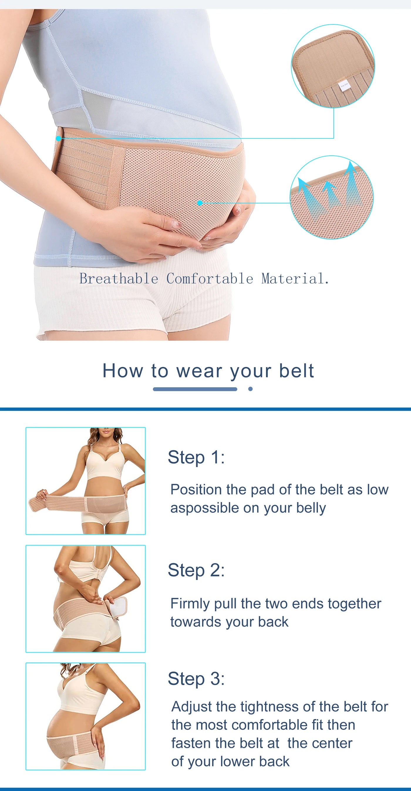 Adjustable Breathable Support Belt for Maternity Relieve Back Pain during Pregnancy-Healthcare Supply
