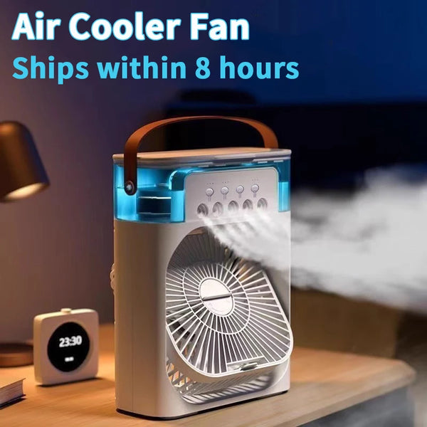 Ventilateur 3-en-1 Rafraîchisseur d'Air — Humidificateur & Veilleuse LED