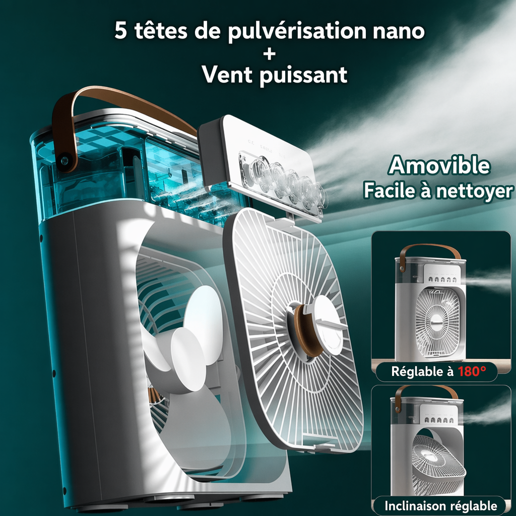 Ventilateur 3-en-1 Rafraîchisseur d'Air — Humidificateur & Veilleuse LED – image produit 6 – CISQO SHOP