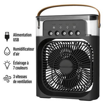 Ventilateur 3-en-1 Rafraîchisseur d'Air — Humidificateur & Veilleuse LED – miniature produit 7 – CISQO SHOP