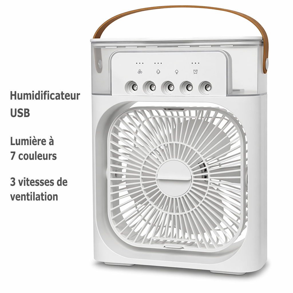 Ventilateur 3-en-1 Rafraîchisseur d'Air — Humidificateur & Veilleuse LED – image produit 8 – CISQO SHOP