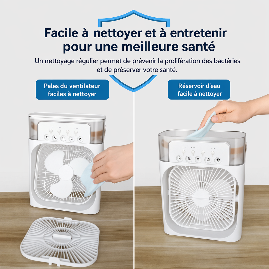 Ventilateur 3-en-1 Rafraîchisseur d'Air — Humidificateur & Veilleuse LED – image produit 5 – CISQO SHOP