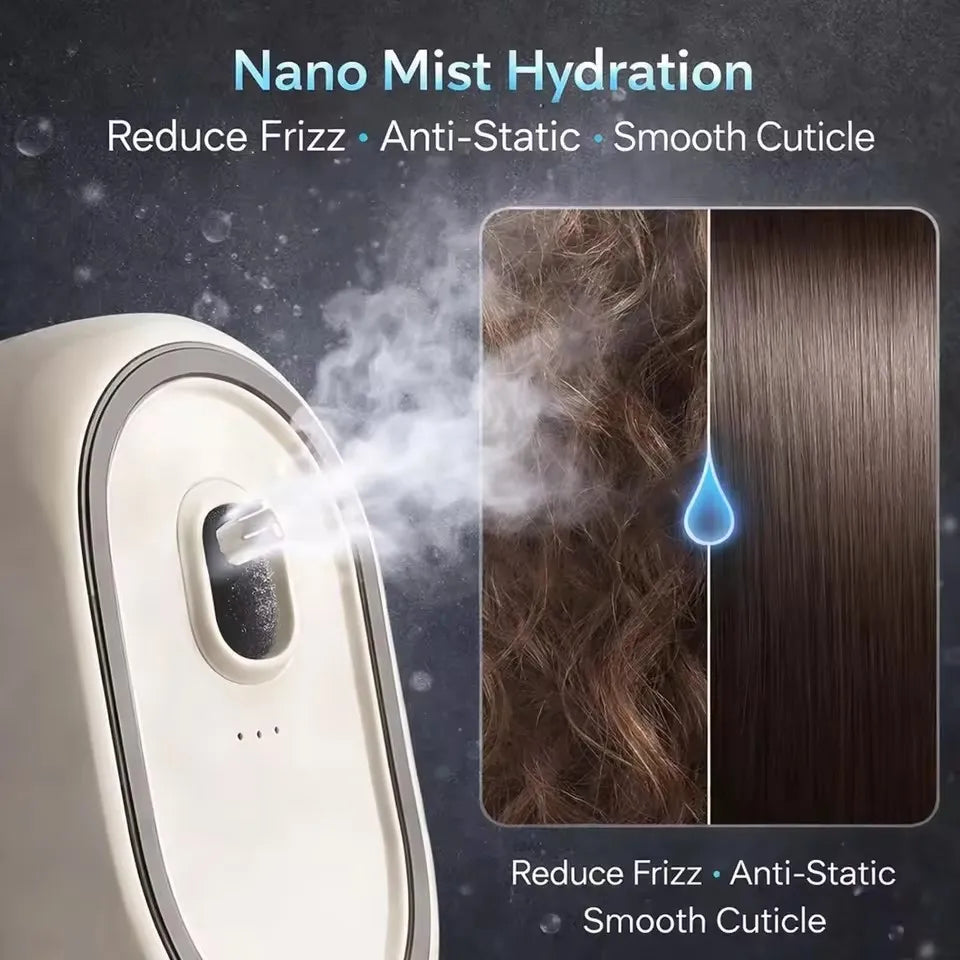 Electric Spray Hair Brush Rechargeable Water Spray Hair Brush Anti-Static Hair Brush Reduce Frizz Electric Steam Massage Comb
