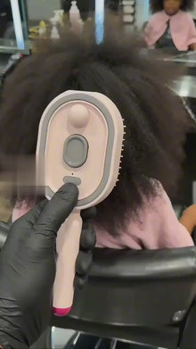 Brosse à cheveux électrique rechargeable avec vaporisateur d'eau et fonction antistatique – Réduit les frisottis – Peigne de massage électrique à vapeur