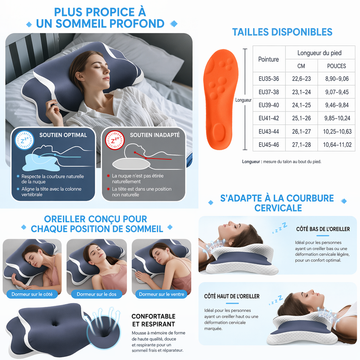 Oreiller Cervical à Mémoire de Forme — Soulagement Nuque & Alignement de la Colonne – miniature produit 4 – CISQO SHOP
